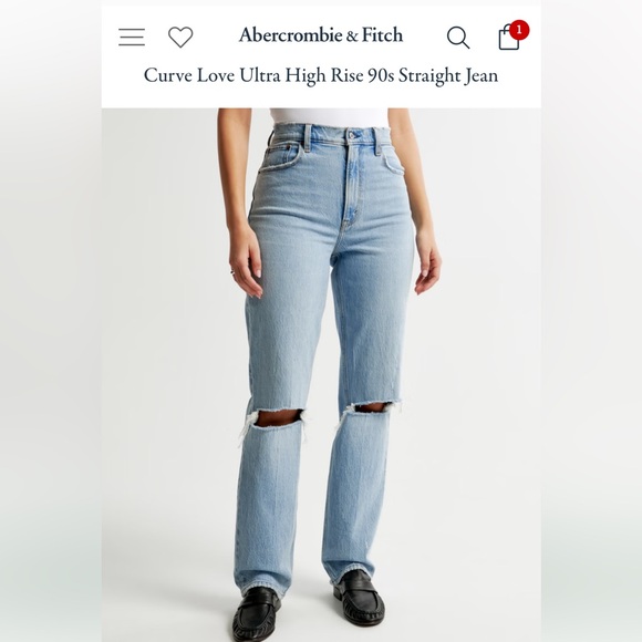 Abercrombie Curve Love Ultra High Rise 90s Straight Jean - Picture 1 of 3